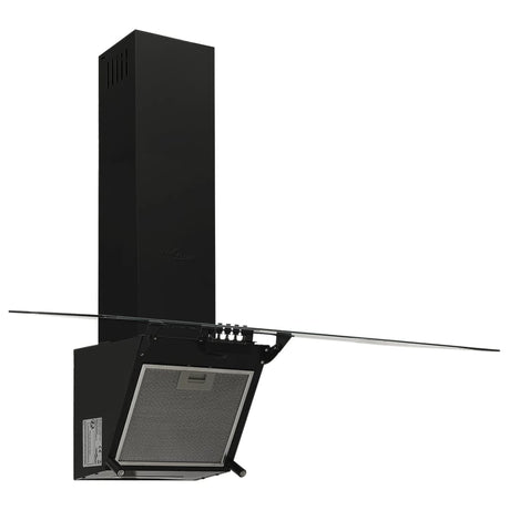 Vidaxl Wandextraktionshaube 90 cm Stahl und geschmittertes Glas schwarz