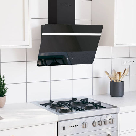 Vidaxl Wandextraktionshaube 60 cm Stahl und geschmittertes Glas schwarz