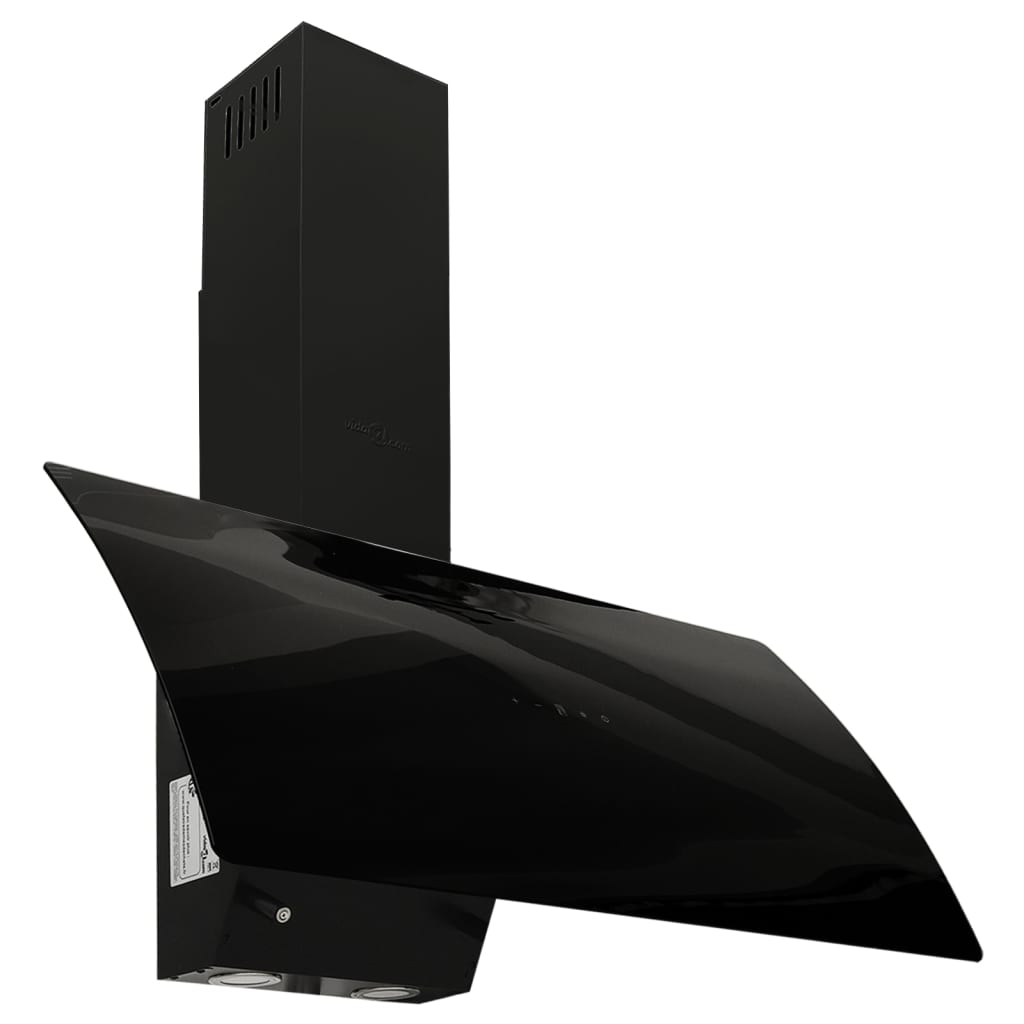 Vidaxl Wandextraktionshaube 90 cm Stahl und geschmittertes Glas schwarz