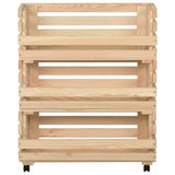 Vidaxl groentetrolley 77x30x80 cm massief grenenhout