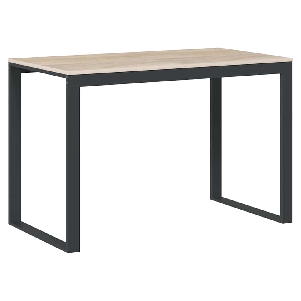 Vidaxl computerbureau 110x60x73 cm spaanplaat zwart en eikenkleurig