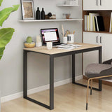 Vidaxl computerbureau 110x60x73 cm spaanplaat zwart en eikenkleurig