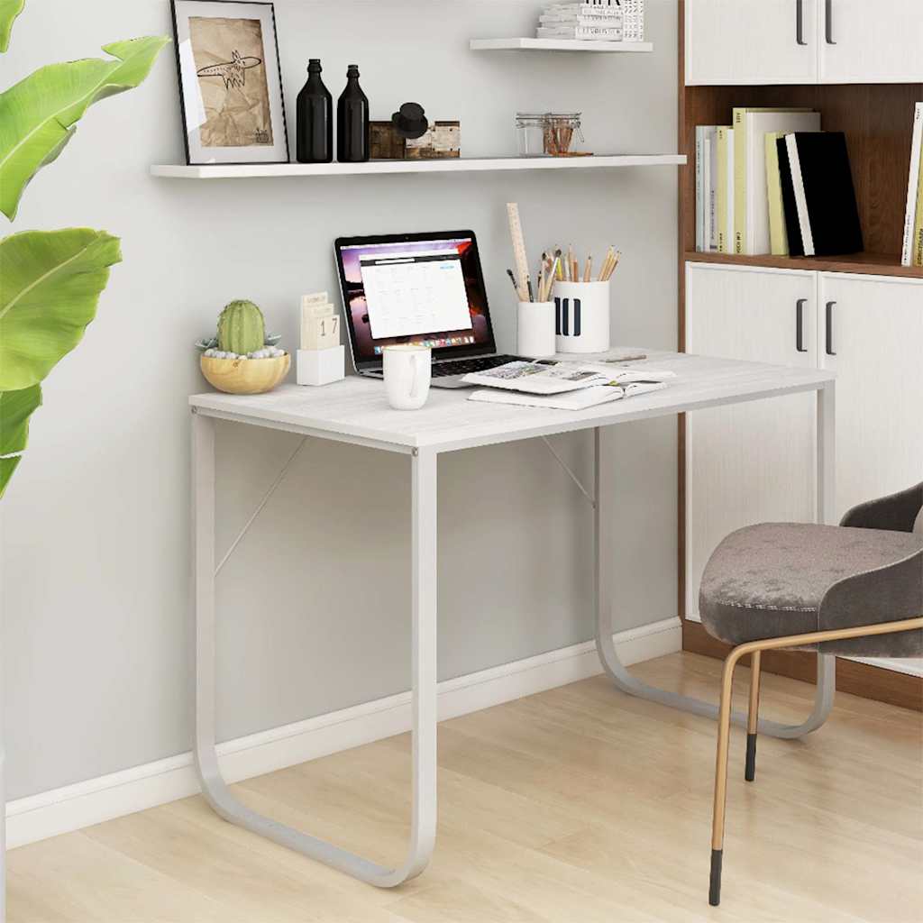 Vidaxl computerbureau 110x60x73 cm spaanplaat wit