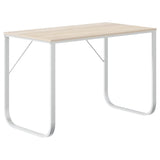 Vidaxl computerbureau 110x60x73 cm spaanplaat wit en eikenkleurig