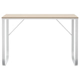 Vidaxl computerbureau 110x60x73 cm spaanplaat wit en eikenkleurig