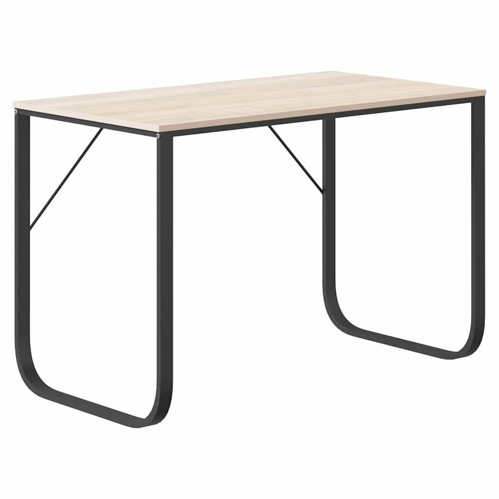 Vidaxl computerbureau 110x60x73 cm spaanplaat zwart en eikenkleurig