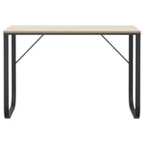 Vidaxl computerbureau 110x60x73 cm spaanplaat zwart en eikenkleurig