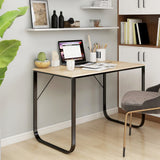 Vidaxl computerbureau 110x60x73 cm spaanplaat zwart en eikenkleurig