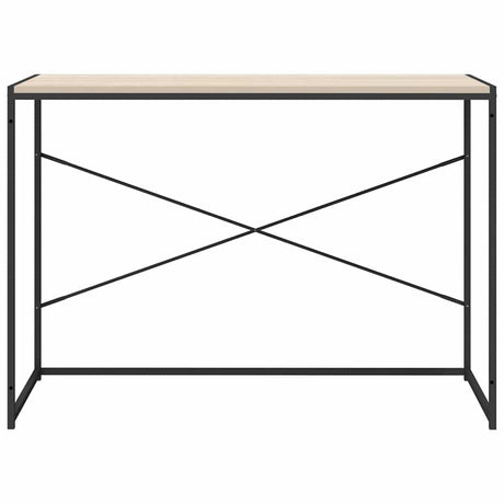 Vidaxl computerbureau 110x60x70 cm bewerkt hout zwart en eikenkleurig