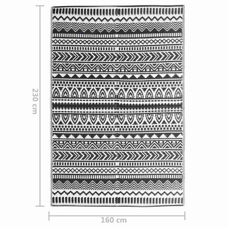 Vidaxl außerhalb des Teppichs Arakil 160x230 cm Polypropen Schwarz