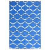 Vidaxl außerhalb des Teppichs Aakil 190x290 cm Polypropenblau