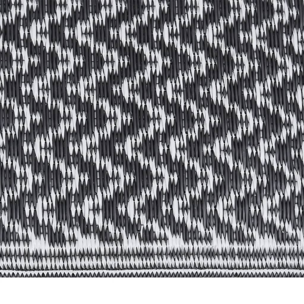 Vidaxl außerhalb des Teppichs Arakil 140x200 cm Polypropen Schwarz