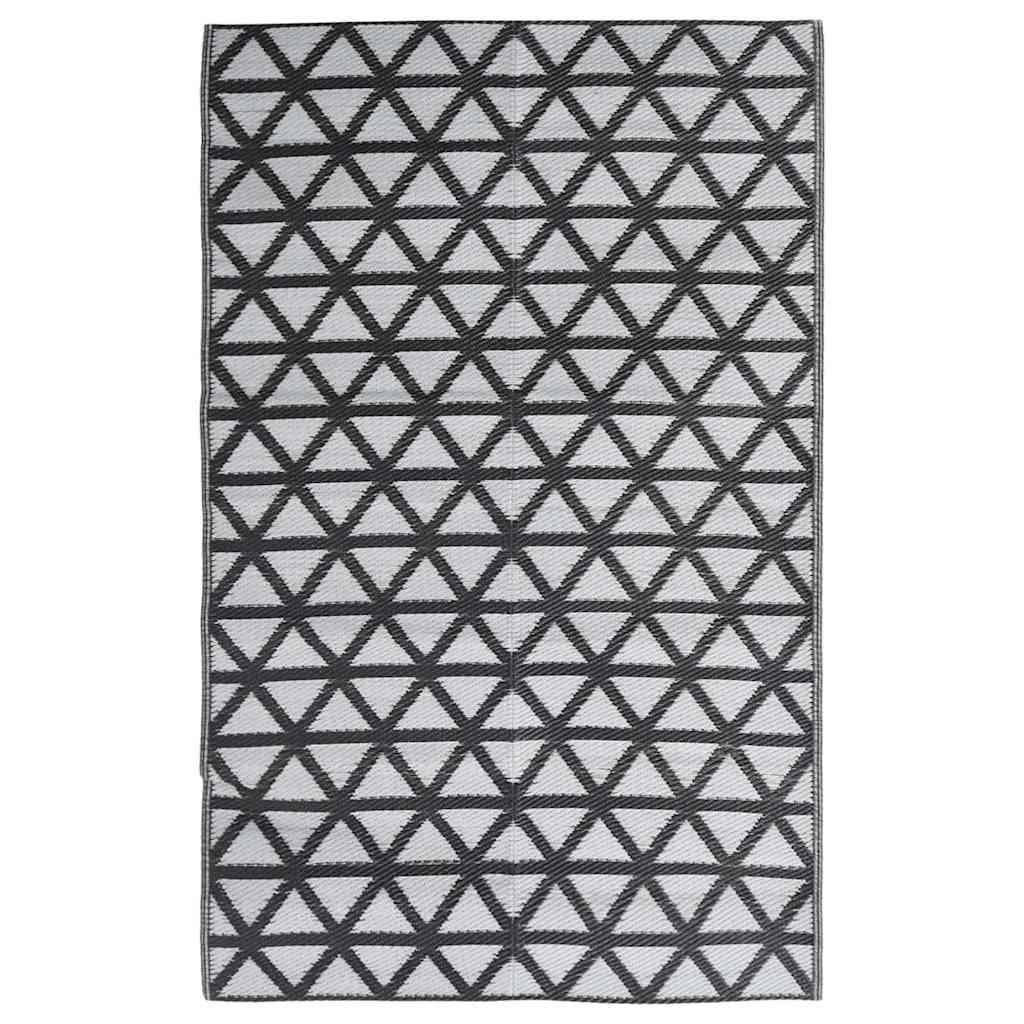 Vidaxl außerhalb des Teppichs Arakil 140x200 cm Polypropen Schwarz
