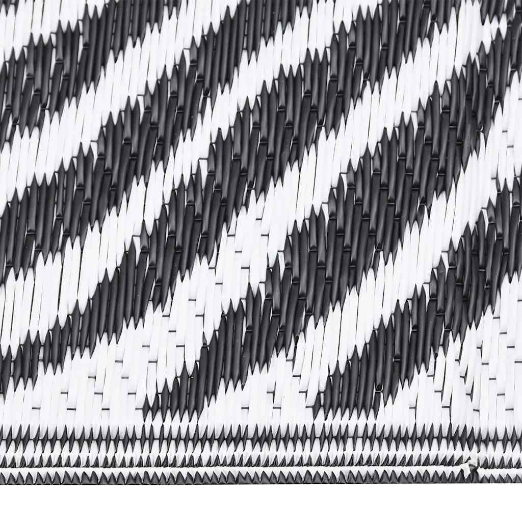 Vidaxl außerhalb des Teppichs Aakil 80x250 cm Polypropen Schwarz
