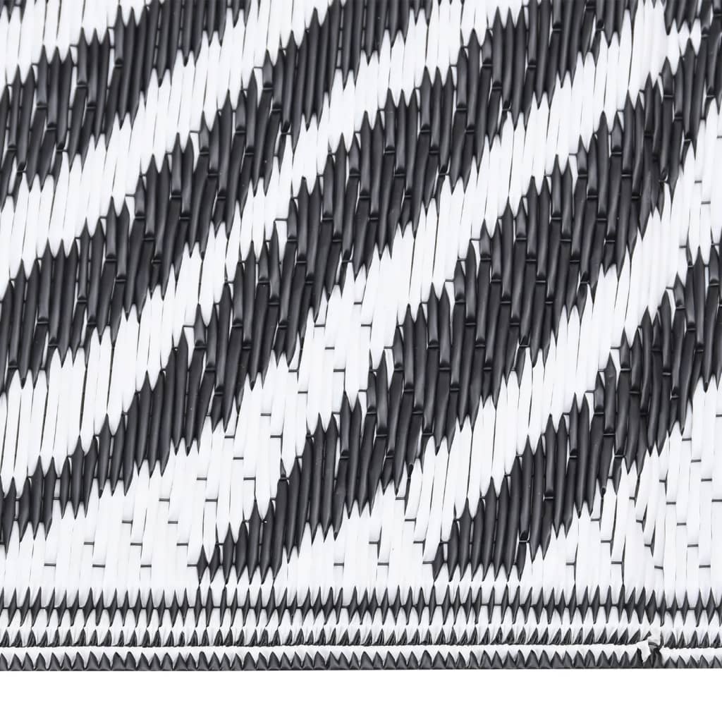 Vidaxl außerhalb des Teppichs Aakil 80x250 cm Polypropen Schwarz