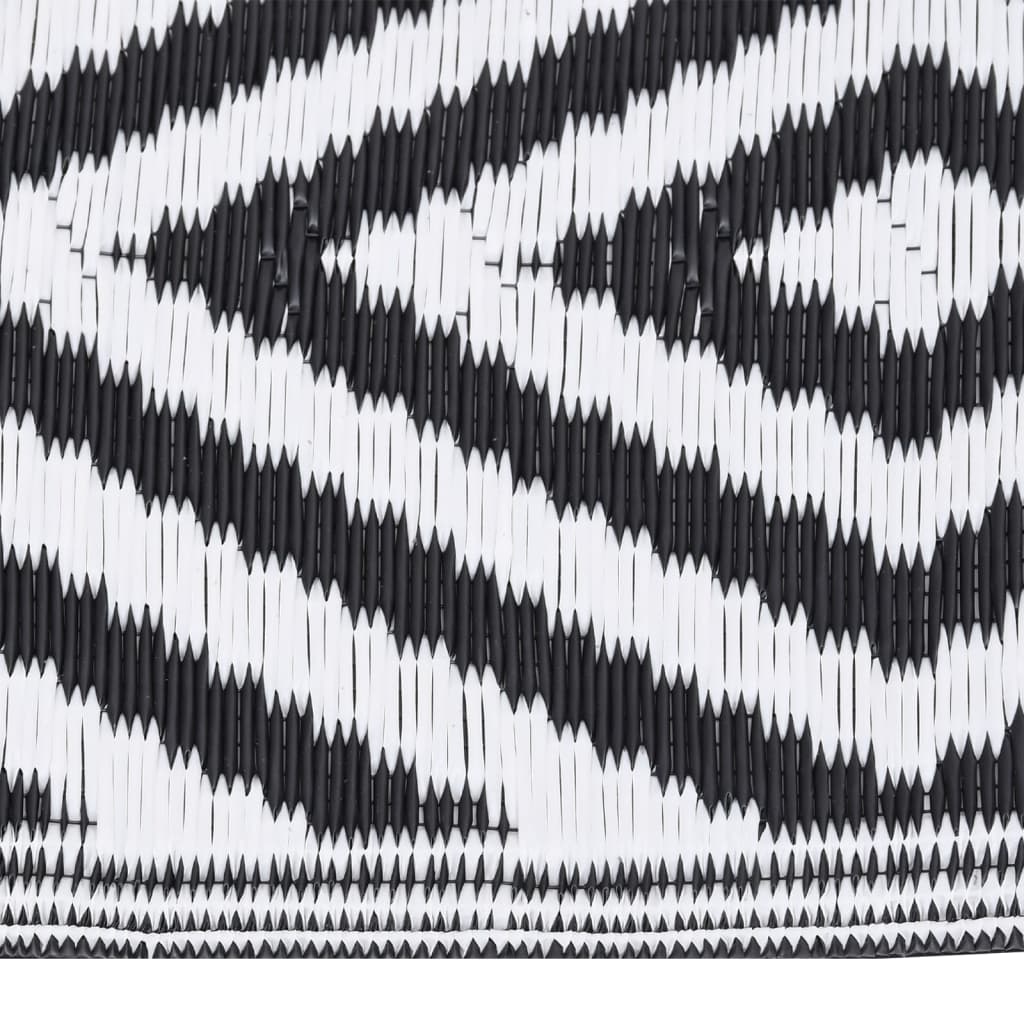 Vidaxl außerhalb des Teppichs Aakil 80x250 cm Polypropen Schwarz