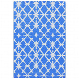 Vidaxl außerhalb des Teppichs Arakil 140x200 cm Polypropen Blau und Weiß