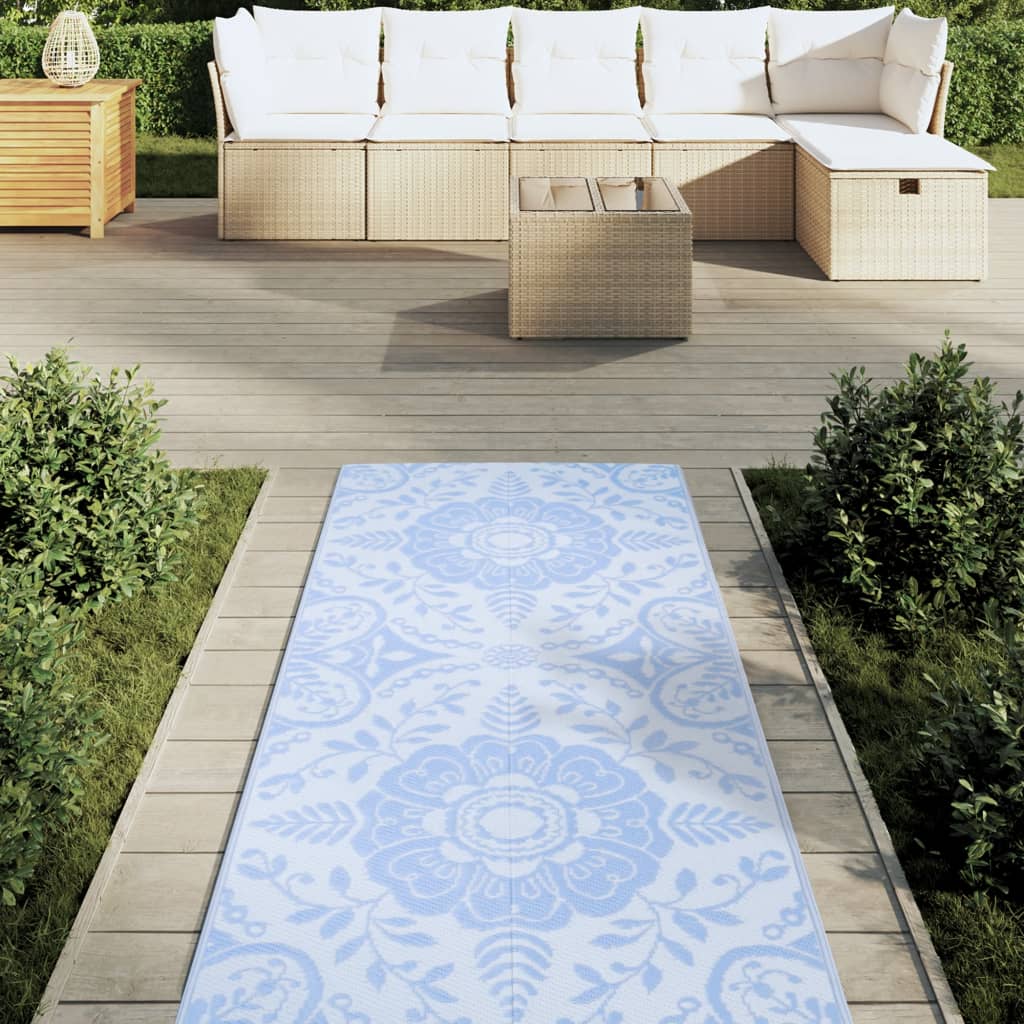 Vidaxl außerhalb des Teppichs Arakil 80x250 cm Polypropen Baby Blau