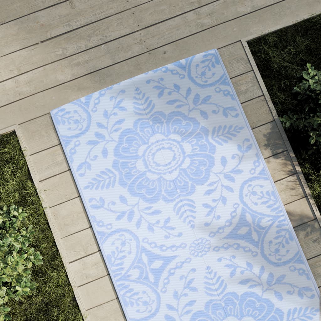 Vidaxl außerhalb des Teppichs Arakil 80x250 cm Polypropen Baby Blau