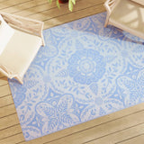 Vidaxl außerhalb des Teppichs Arakil 140x200 cm Polypropen Babyblau