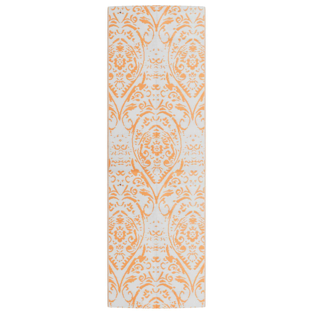 Vidaxl außerhalb des Teppichs Arakil 80x250 cm PP Orange und Weiß