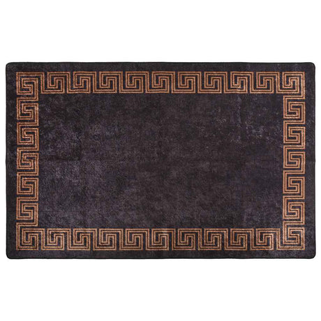 Vidaxl Teppich waschbarer Anti-Rutsch 80x150 cm Schwarz und Goldfarbe