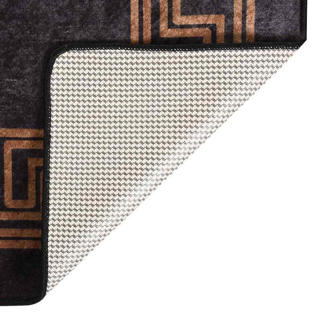 Vidaxl Teppich waschbarer Anti-Rutsch 80x150 cm Schwarz und Goldfarbe