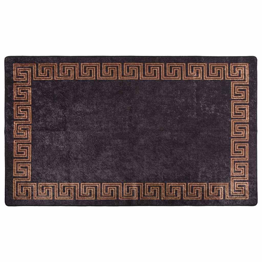Vidaxl Teppich waschbarer Anti-Rutsch 120x180 cm Schwarz und Goldfarbe