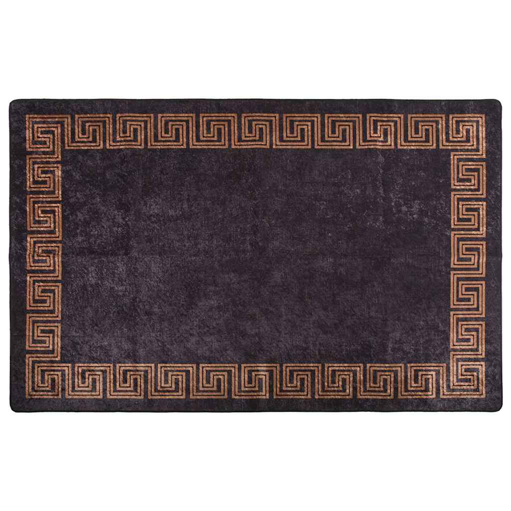 Vidaxl Teppich waschbarer Anti-Rutsch 160x230 cm Schwarz und Goldfarbe