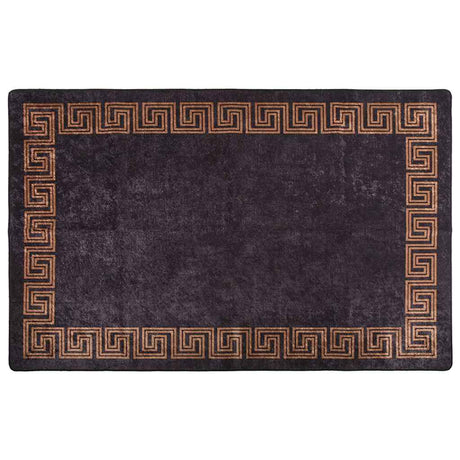 Vidaxl Teppich waschbarer Anti-Rutsch 160x230 cm Schwarz und Goldfarbe