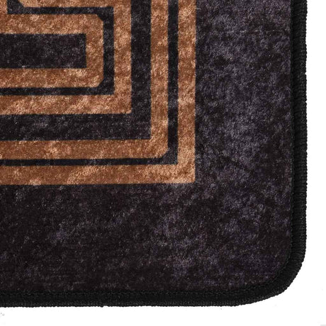 Vidaxl Teppich waschbarer Anti-Rutsch 160x230 cm Schwarz und Goldfarbe