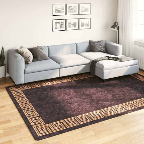 Vidaxl Teppich waschbarer Anti-Rutsch 190x300 cm Schwarz und Goldfarbe