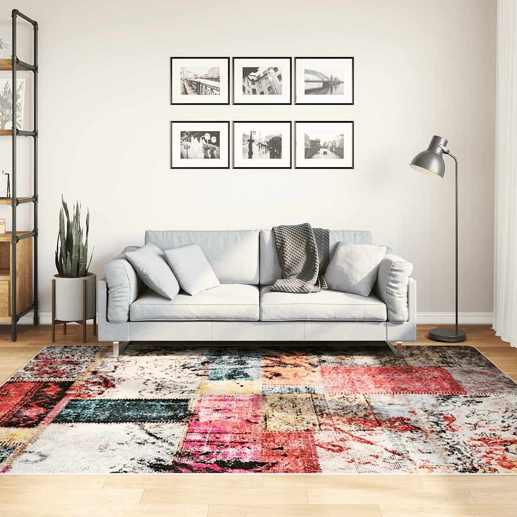 Vidaxl Teppich waschbarer Anti-Schlupf-Patchwork 160x230 cm mehrfarbig