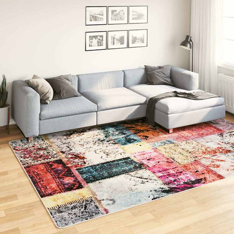 Vidaxl Teppich waschbarer Anti-Schlupf-Patchwork 190x300 cm mehrfarbig