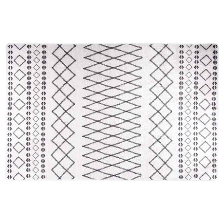 Vidaxl Teppich waschbarer Anti-Rutsch 80x150 cm Schwarz und Weiß