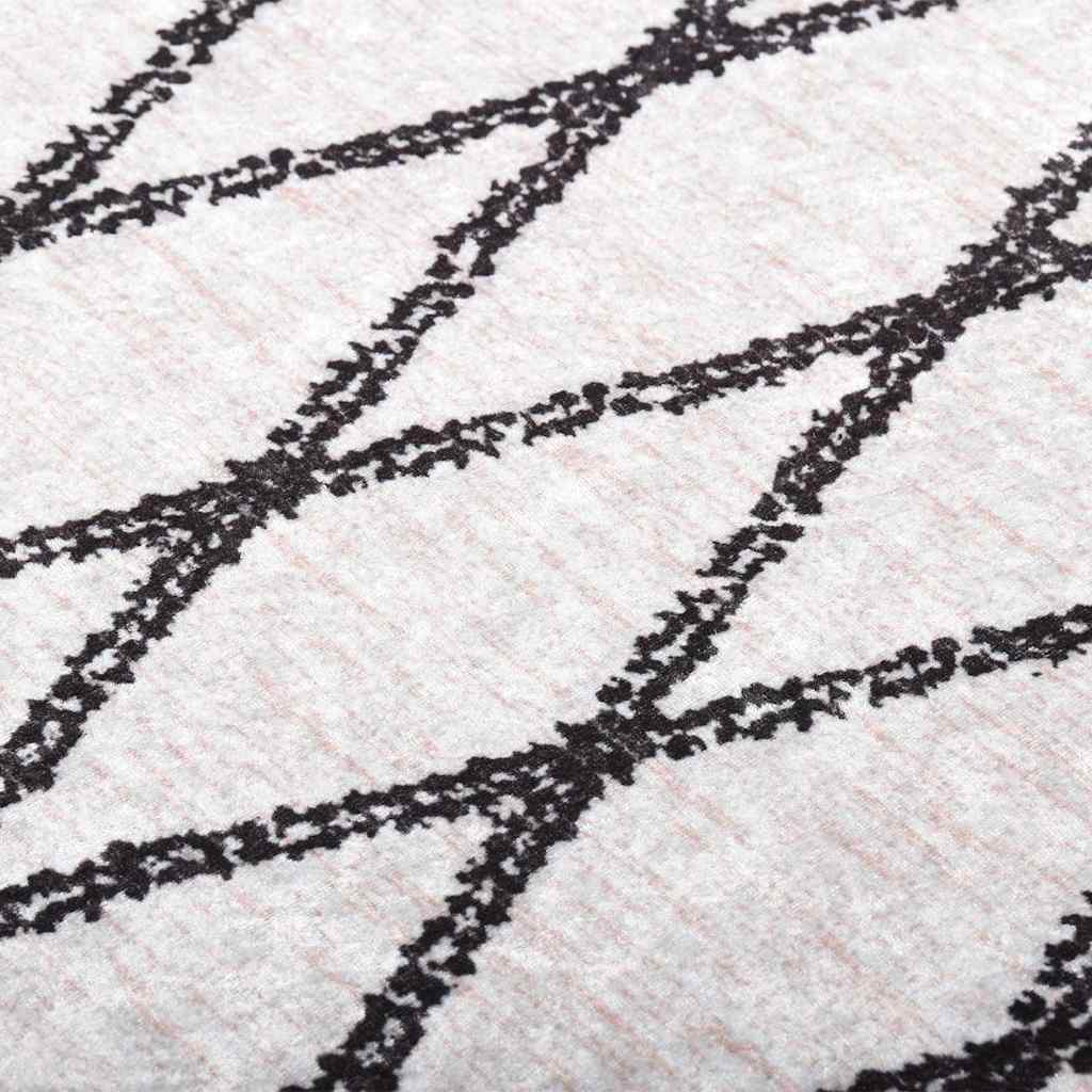 Vidaxl Teppich waschbarer Anti-Rutsch 80x150 cm Schwarz und Weiß
