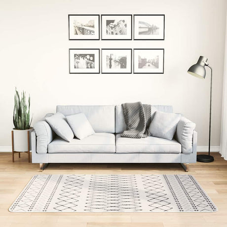 Vidaxl Teppich waschbarer Anti-Rutsch 80x150 cm Schwarz und Weiß