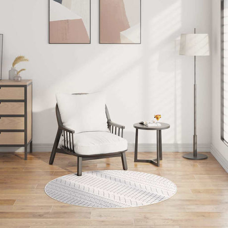 Vidaxl Teppich waschbarer Anti-Rutsch Ø120 cm Schwarz und Weiß