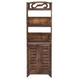 Vidaxl wandkast 46x24x140 cm massief paulowniahout donkerbruin