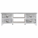 Vidaxl tv-meubel 108x30x40 cm massief paulowniahout wit en grijs