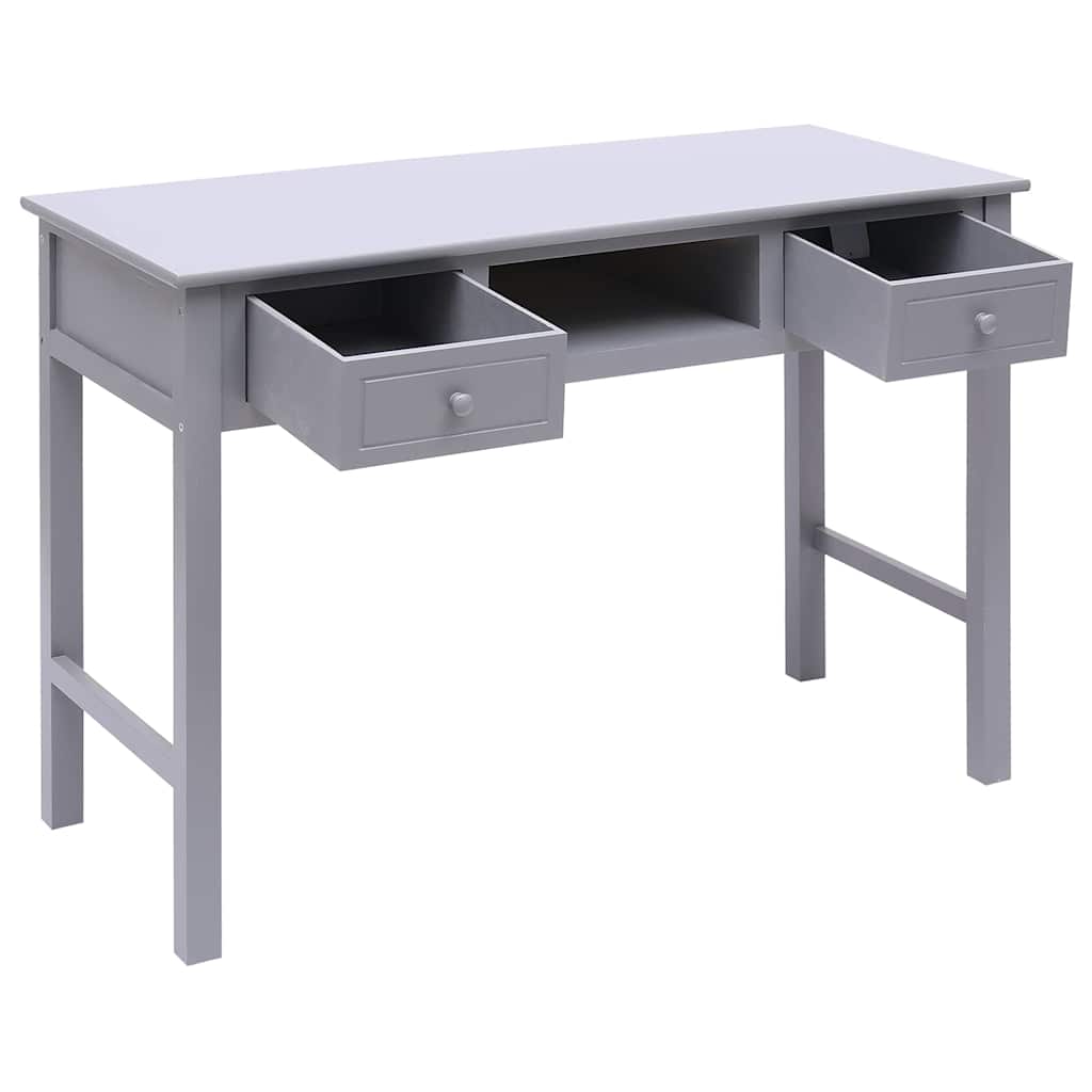 Vidaxl bureau 108x45x76 cm massief paulowniahout grijs