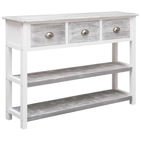 Vidaxl dressoir 108x30x76 cm massief paulowniahout antiekgrijs
