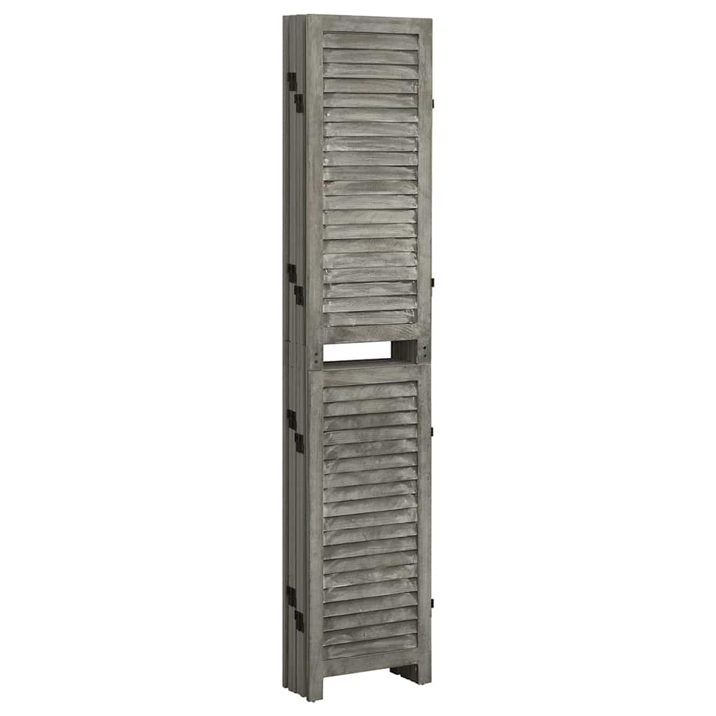 Vidaxl kamerscherm met 6 panelen 214x166 cm massief hout grijs