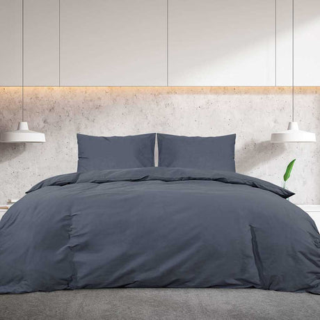 Vidaxl Duvet -Overlay -Set Leicht 220x240 cm Mikrofaser -Anthrazit