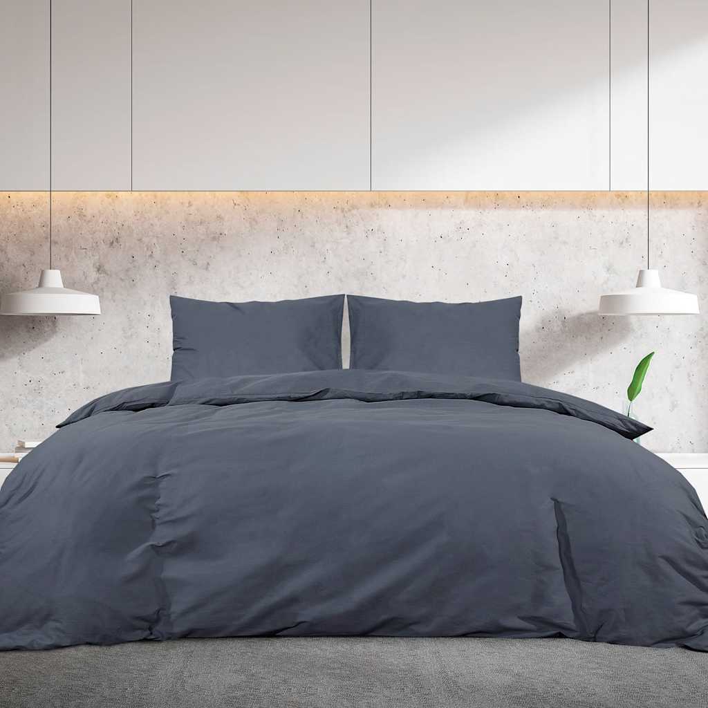 Vidaxl Duvet -Overlay -Set Leicht 200x200 cm Mikrofaser -Anthrazit