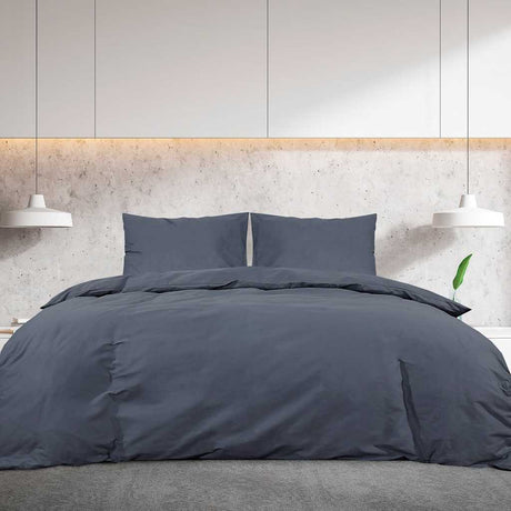 Vidaxl Duvet -Overlay -Set Leicht 200x200 cm Mikrofaser -Anthrazit