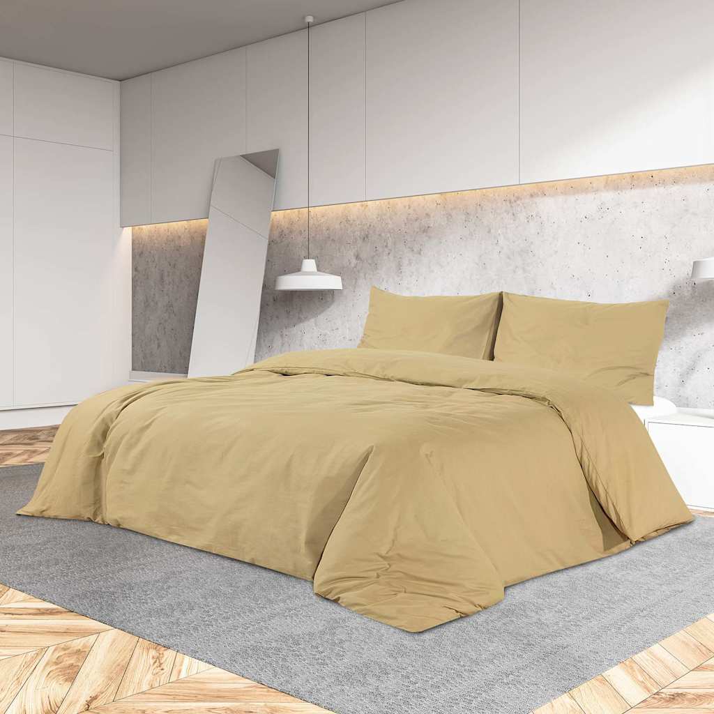 Vidaxl dekbedovertrekset lichtgewicht 260x240 cm microvezel taupe
