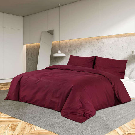 Vidaxl Duvet Overlay Set Leichtes 200x200 cm Mikrofaser -Bordeaux
