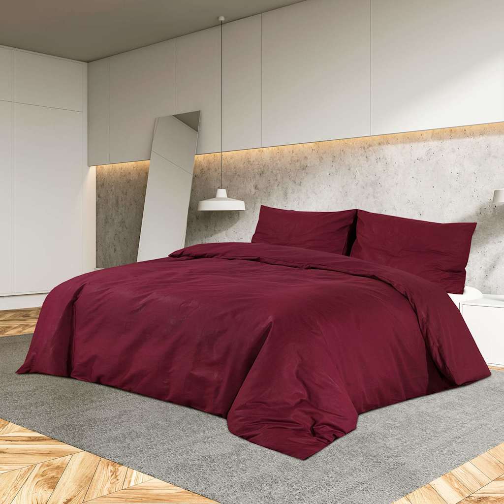 Vidaxl Duvet Crossing Set Leicht 135x200 cm Mikrofaser Bordeaux