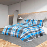 Vidaxl dekbedovertrekset 240x220 cm katoen blauw en grijs